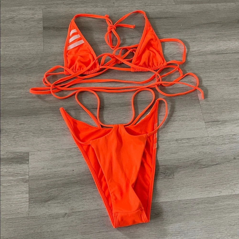 Adidas x Ivy Park Orange Sexy Bikini Set Size Medium